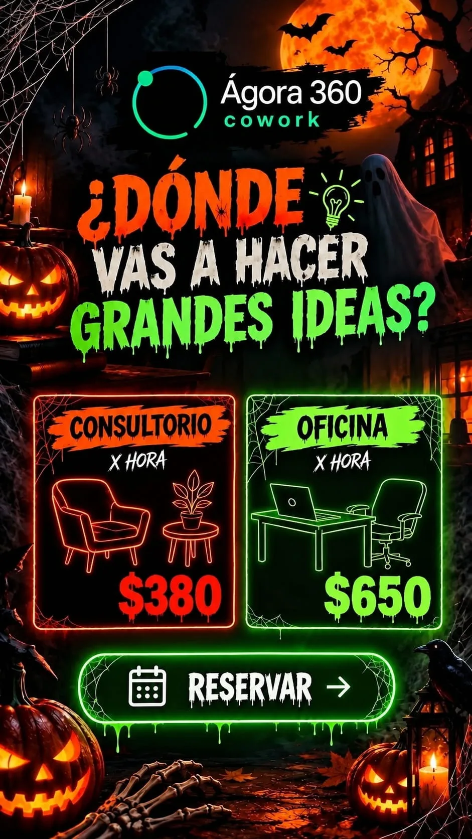 promoción halloween Ágora 360 cowork